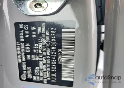 2021 Kia K5 Gt Line from USA, damaged, VIN 5XXG64J27MG004782